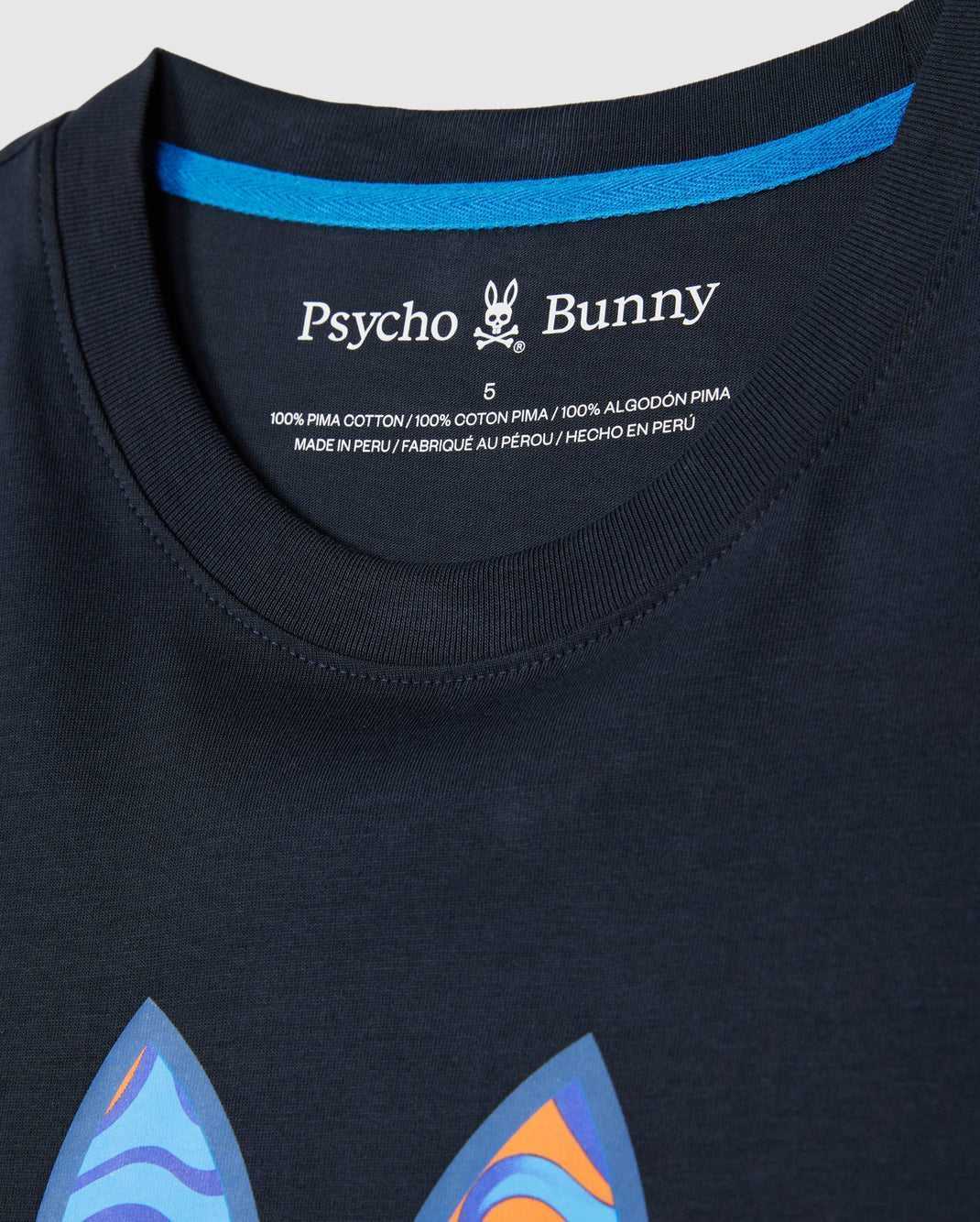 T Shirt Graphique Psycho Bunny Nevada Graphic Tee Bleu Marine Homme | PGA-22355851